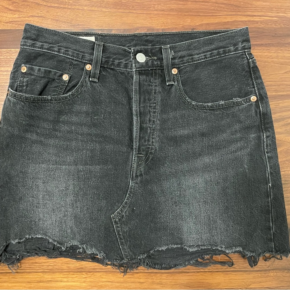 Levi's Distressed Black/Charcoal Denim Mini